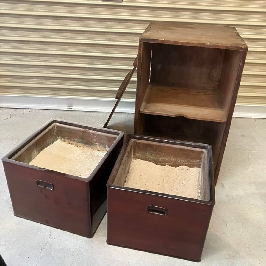 古いやぐらこたつ 行火 火鉢 香炉 花器 木製 陶器 両開き 古道具 レトロ 古いやぐらこたつ 行火 火鉢 香炉 花器 木製 陶器 両開き 古道具